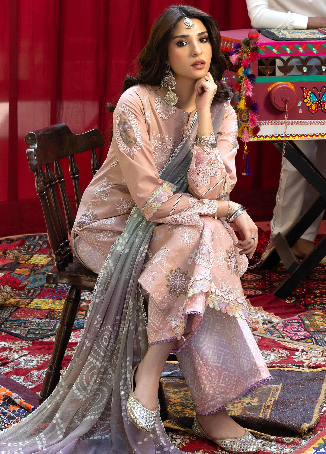 Bandhani by Al Zohaib Unstitched Embroidered Premium Lawn 3 Piece Suit AZ26UB D-2 - Summer Collection