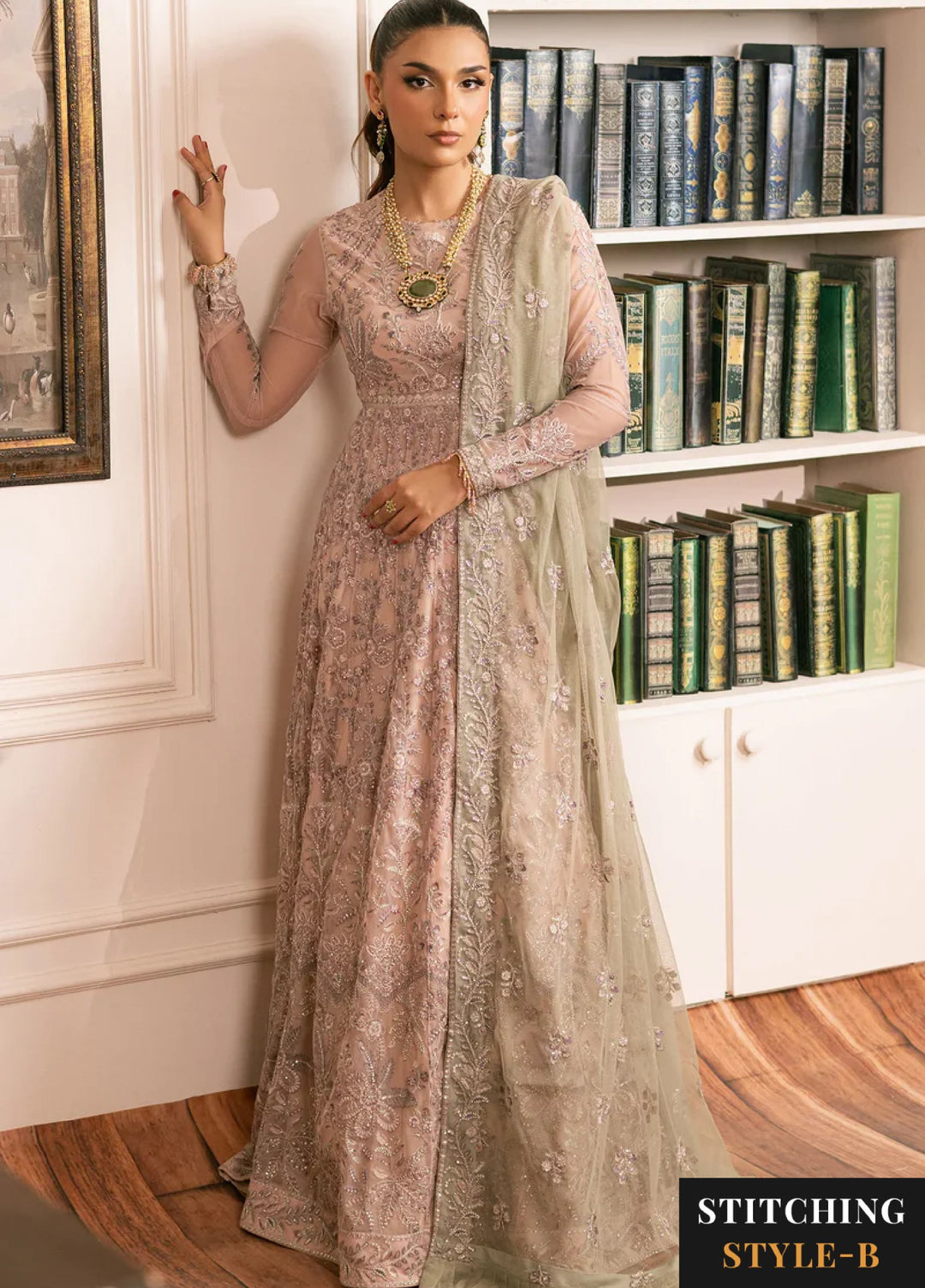 Zarif Women Unstitched Embroidered Net 3 Piece Suit ZR26UFC ZRI 01 DIVAAN - Festive Collection