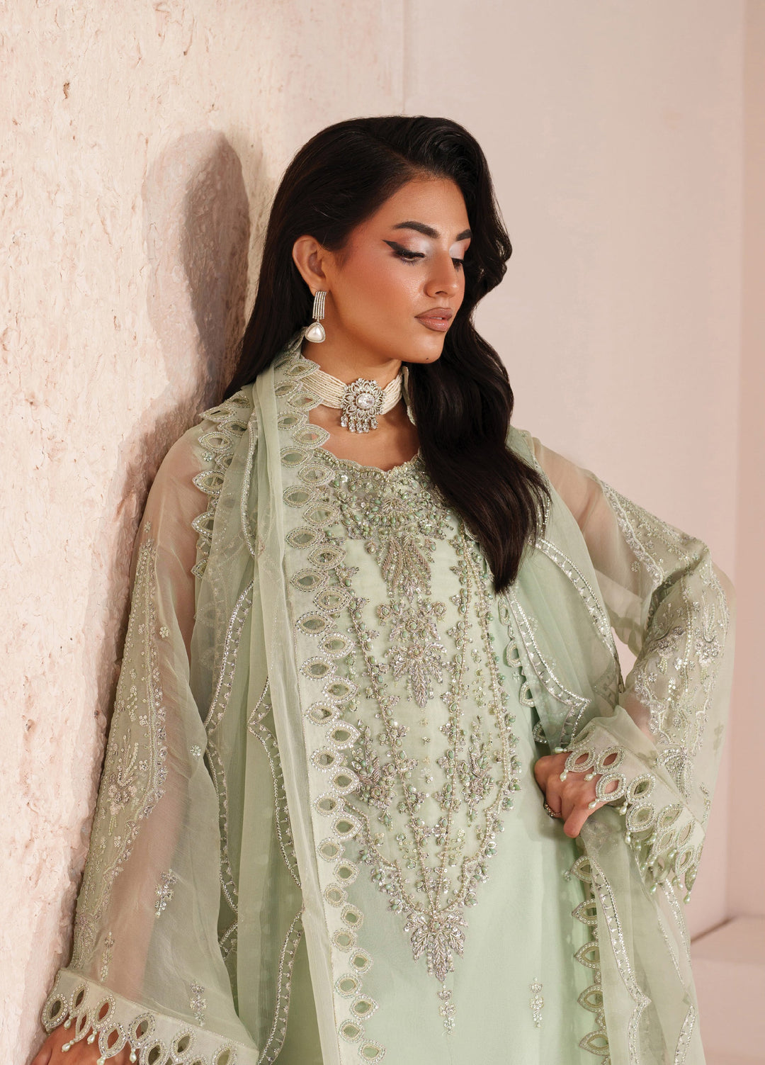 Aymal by Alizeh Fashion Unstitched Embroidered Chiffon 3 Piece Suit AFB26UA D-06 Zyah - Festive Collection