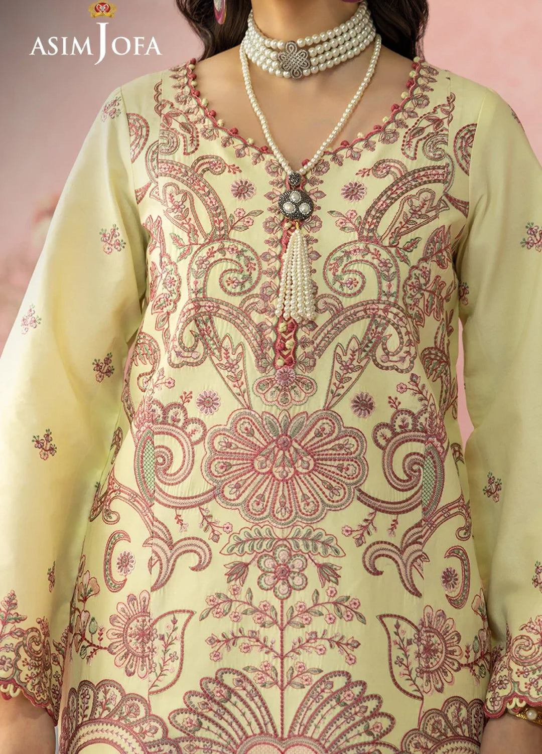 Asim Jofa Unstitched Embroidered Luxury Lawn 3 Piece Suit AJ26ULL AJULW-09 - Festive Collection