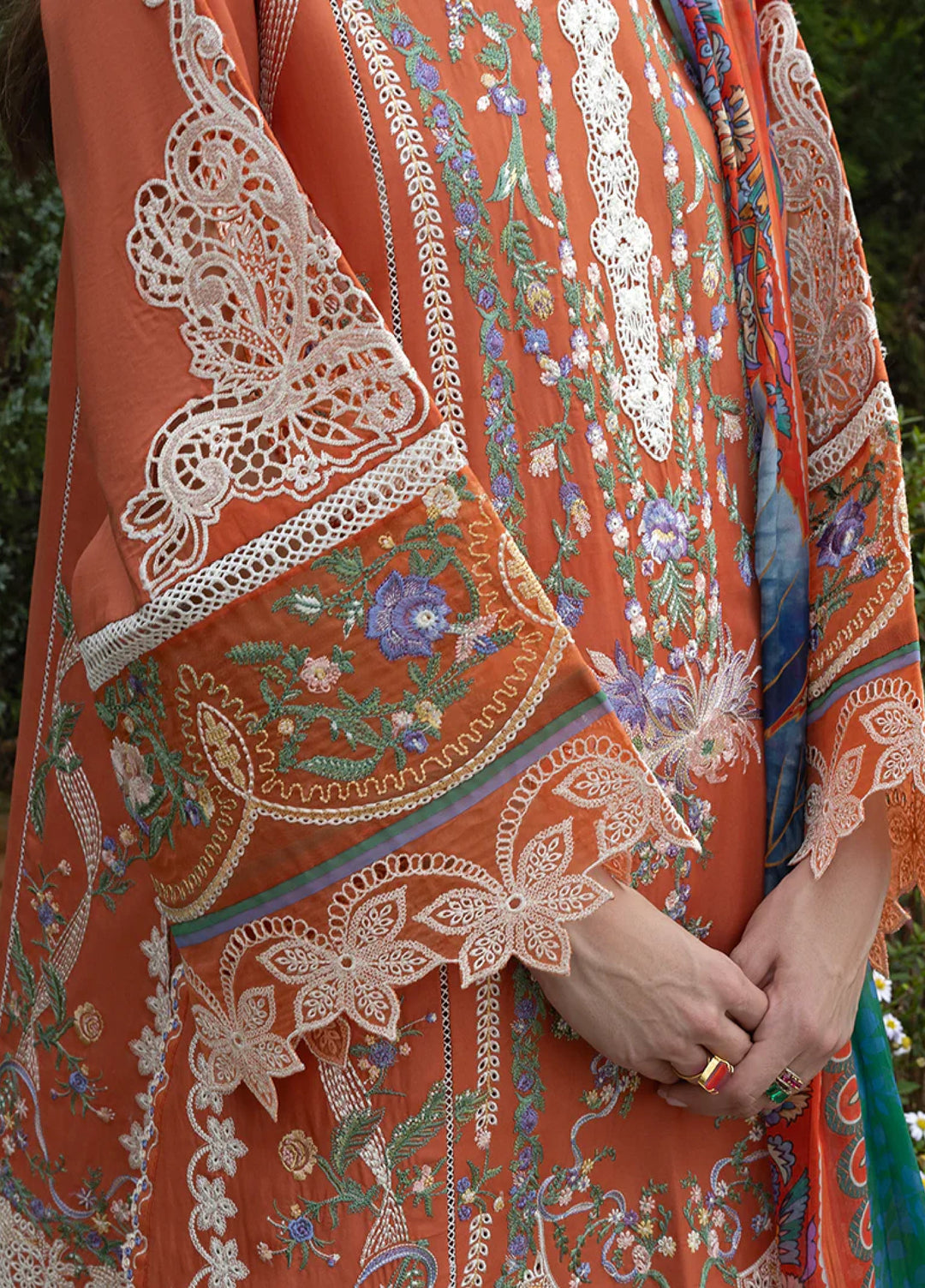 Mon Tresor by Esmel Unstitched Embroidered Luxury Lawn 3 Piece Suit EML26UMT D1-Vita - Summer Collection