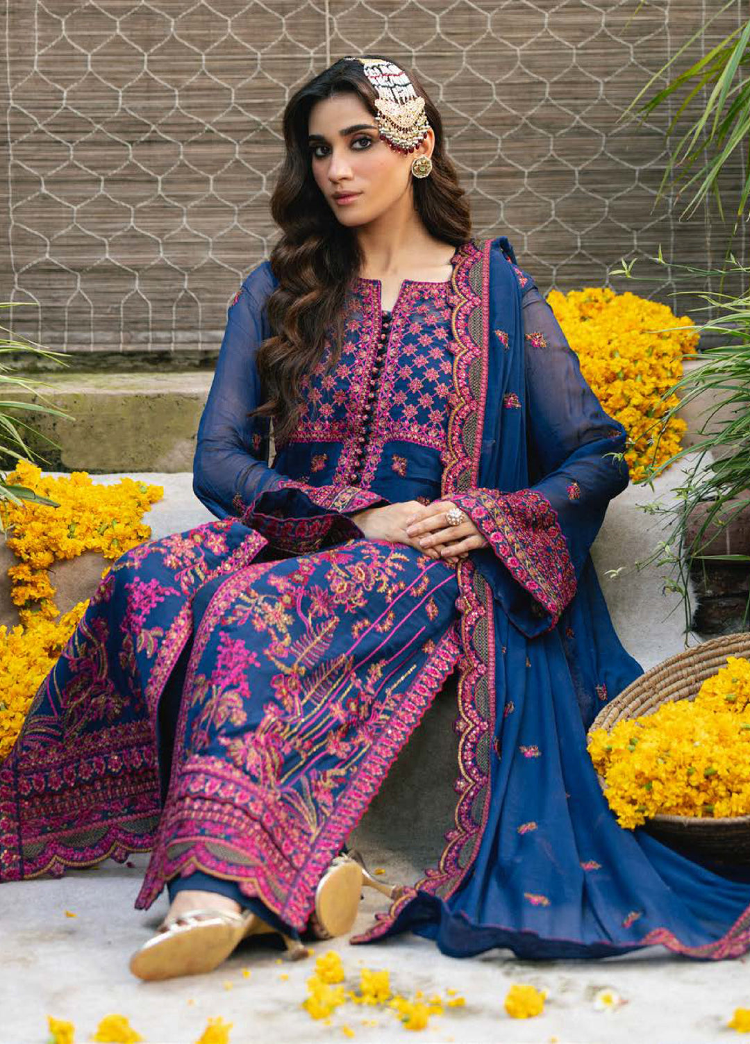 Gulnaar by Freesia Embroidered Chiffon Suits Unstitched 3 Piece FRE25GL FSU-653 Roksana - Festive Collection