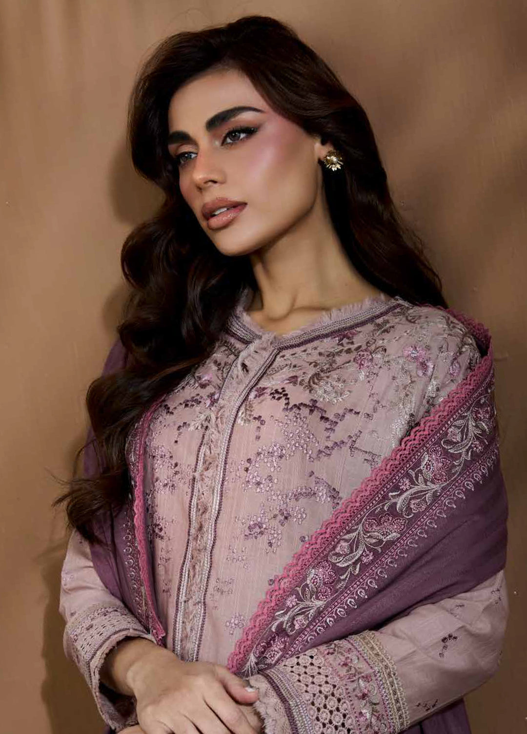 Sobia Nazir Unstitched Shawl Embroidered Khaddar 3 Piece SN25SW D-06 B - Winter Collection