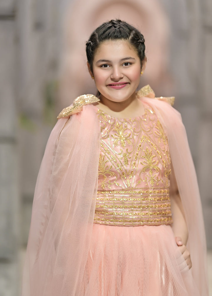 Andaz e Jahan by Qurratulain Saqib Pret kids Bareeze Net 3 Piece Embroidered Blossom Queen - Wedding Collection