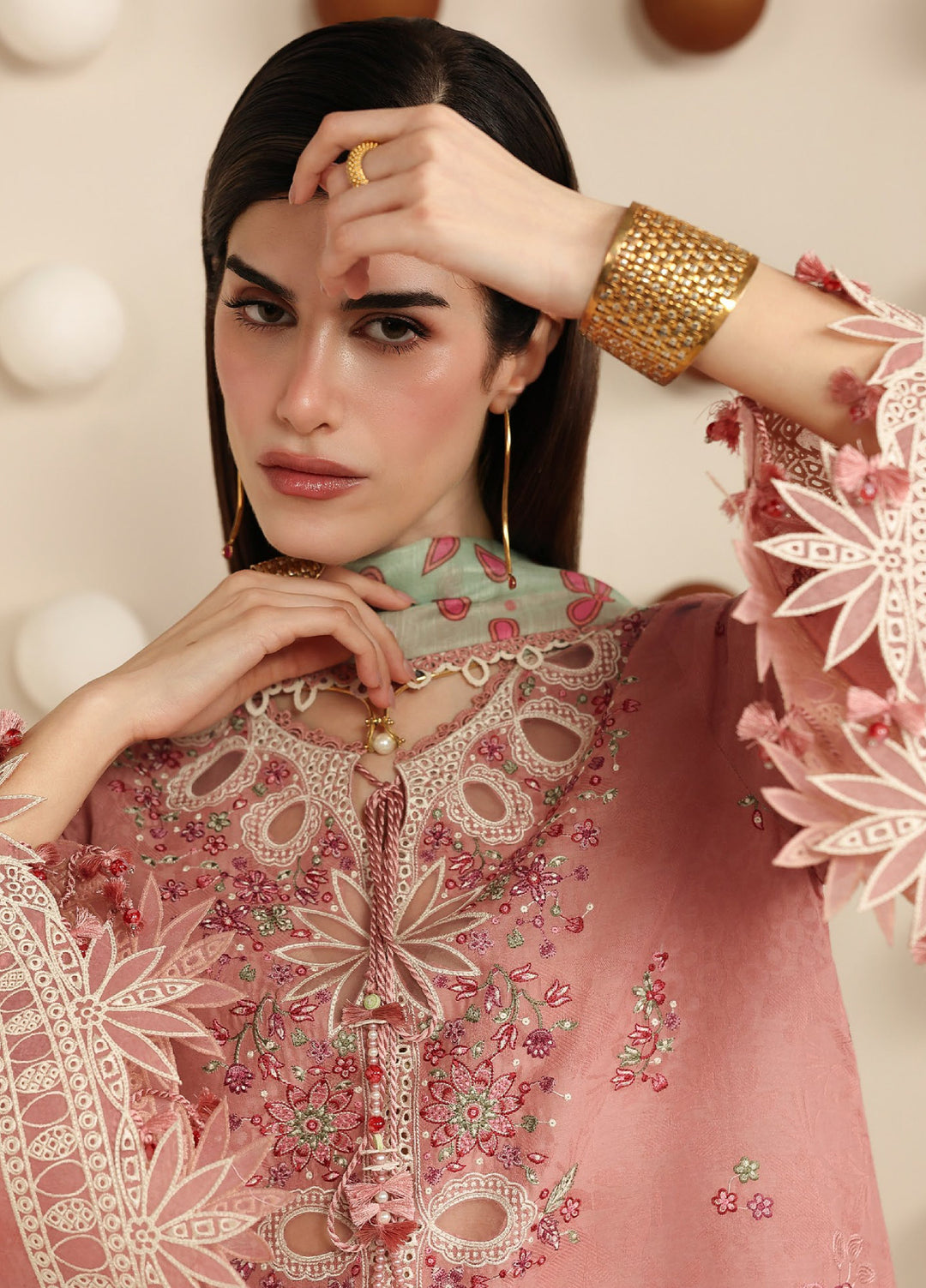 Iris by Jazmin Unstitched Embroidered Jacquard Lawn 3 Piece Suit JZ26ULI IL26-D04 - Eid Collection