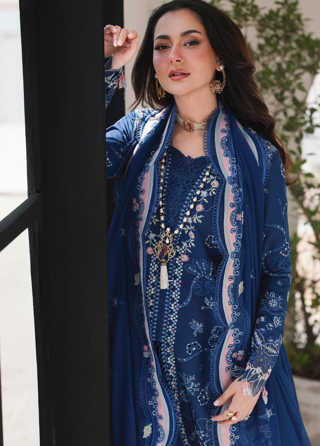 Sahil by Qalamkar Unstitched Embroidered Luxury Lawn 3 Pcs Suit QLK26US SA-16 Esma - Summer