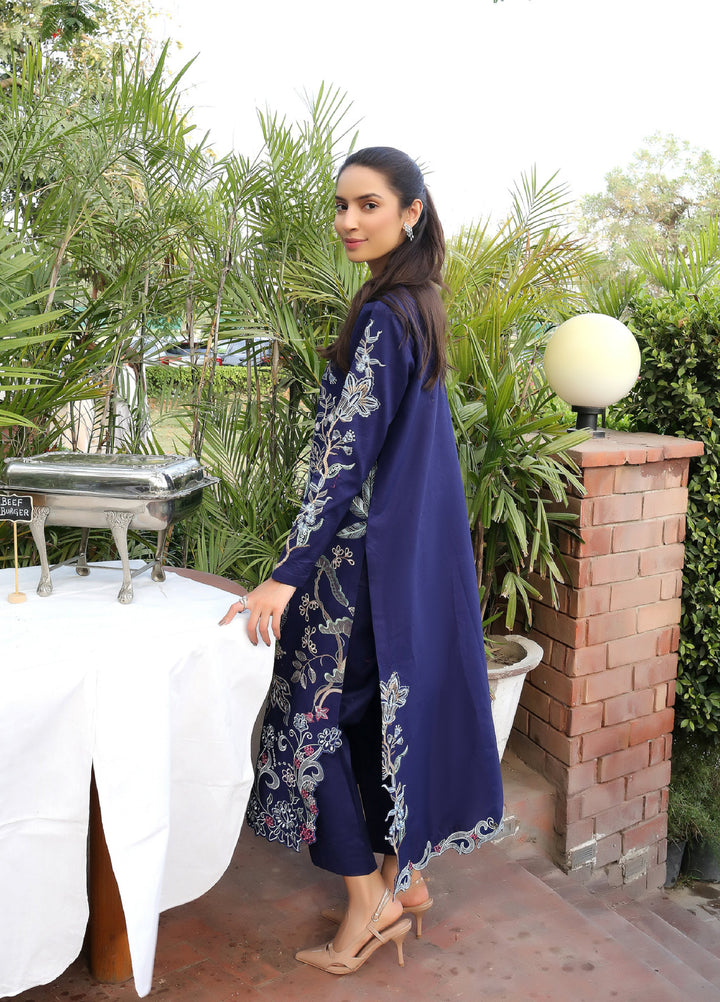 Asifa and Nabeel Unstitched Embroidered Lawn 3 Piece Suit AN26ULE Scarlet Blue VSL 26-04 - Eid Collection