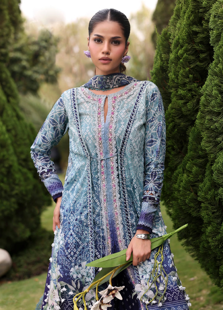 Belladore by Elaf Premium Unstitched Printed Lawn 3 Piece Suit EL26ULB Eclair EPA-5A - Summer Collection