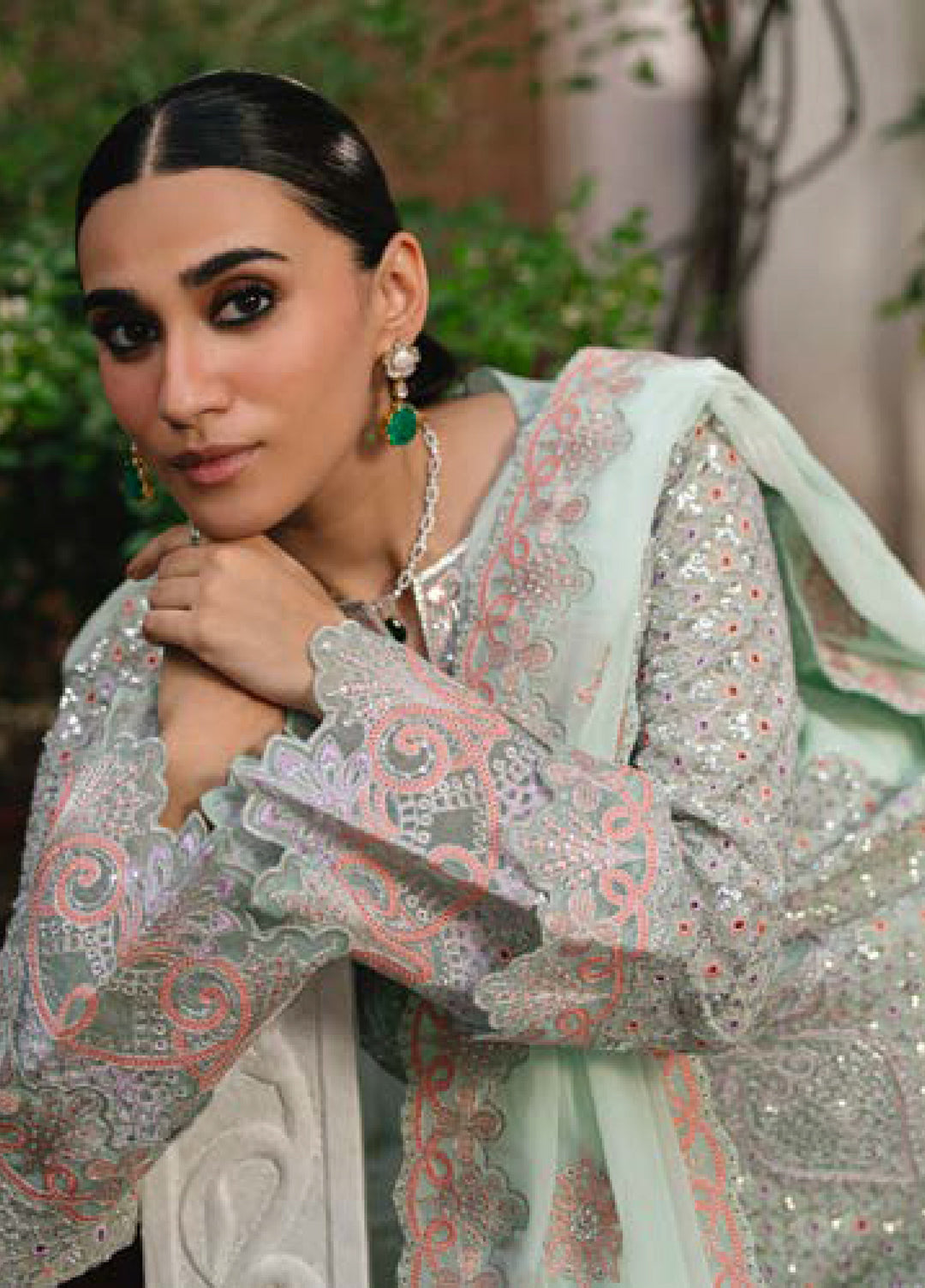 Gulnaar by Freesia Embroidered Chiffon Suits Unstitched 3 Piece FRE25GL FSU-652 Tatiana - Festive Collection