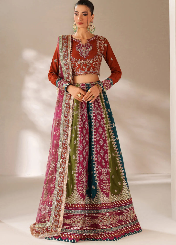 Xenia Formal Unstitched Luxury Raw Silk Suits 3 Piece XE25FL Ainea - Formals Collection