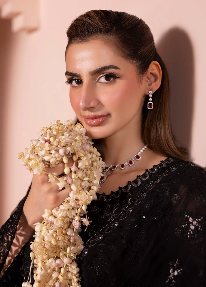 Murawwat by Lavish Premium Unstitched Luxury Chiffon Embroidered 3 peice LV25MC M-02 Midnight Luxe - Formals Collection