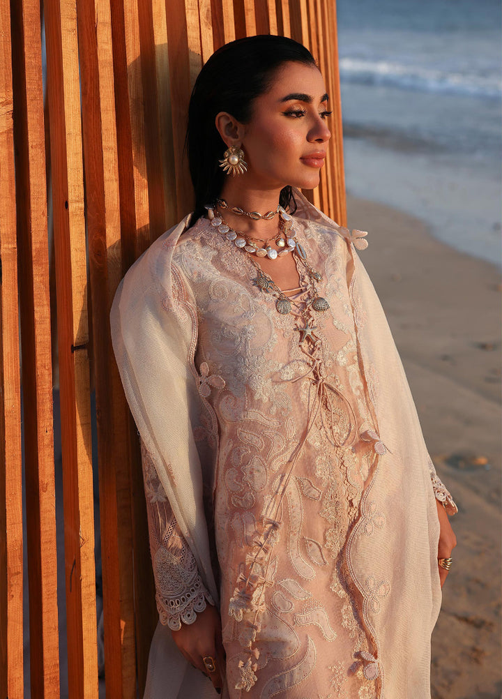 Sahil by Qalamkar Unstitched Embroidered Luxury Lawn 3 Pcs Suit QLK26US SA-06 Mahur - Summer