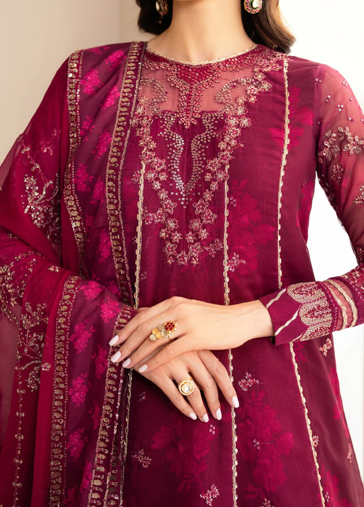 Xenia Formal Luxury Unstitched Embroidered Chiffon Suits 3 Piece XE25FL XF-972 Ersa - Formals Collection