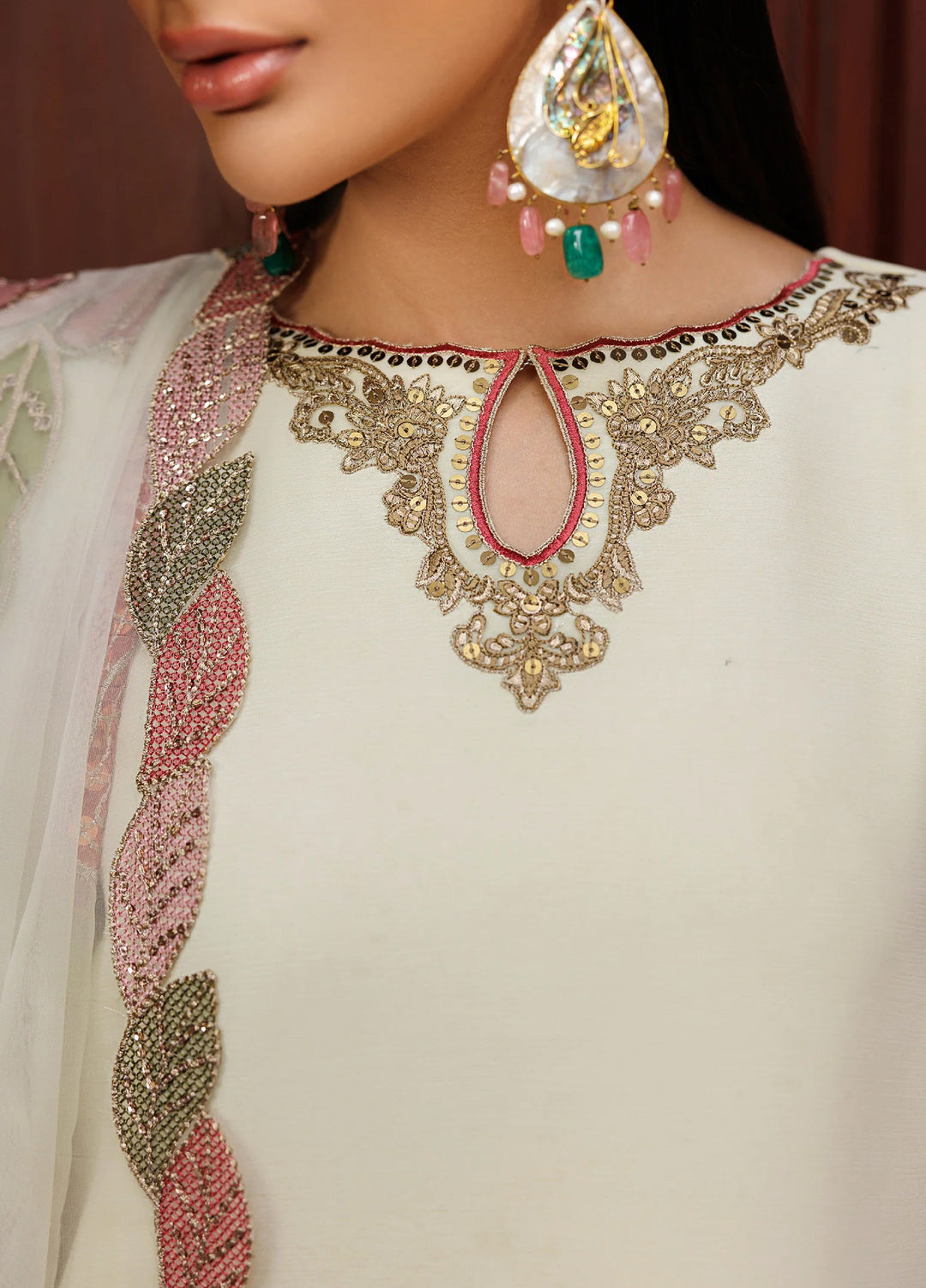 Nourah by Zarif Unstitched Embroidered Chiffon 3 Piece Suit ZR26UCN Nourah ZF/ZQH/AMANI 01 - Festive Collection