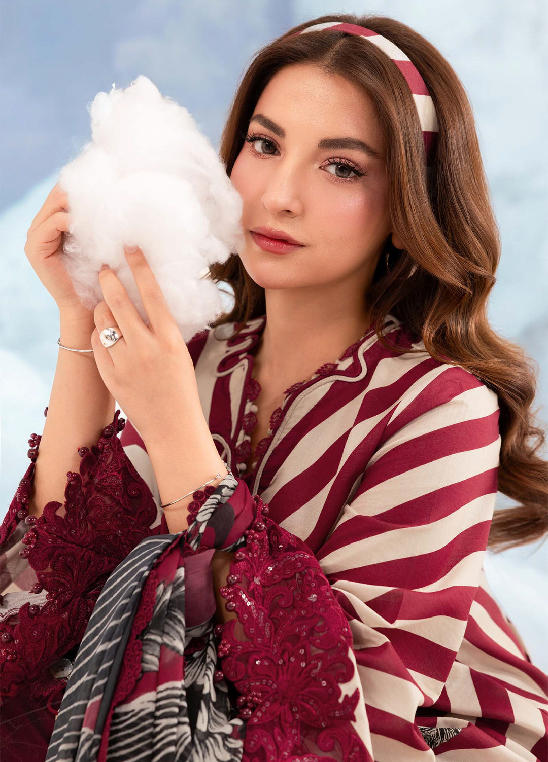 M Basics by Maria B Unstitched Embroidered Lawn 3 Piece Suit MB26SSEL MB-CUSV14-08B - Eid Collection