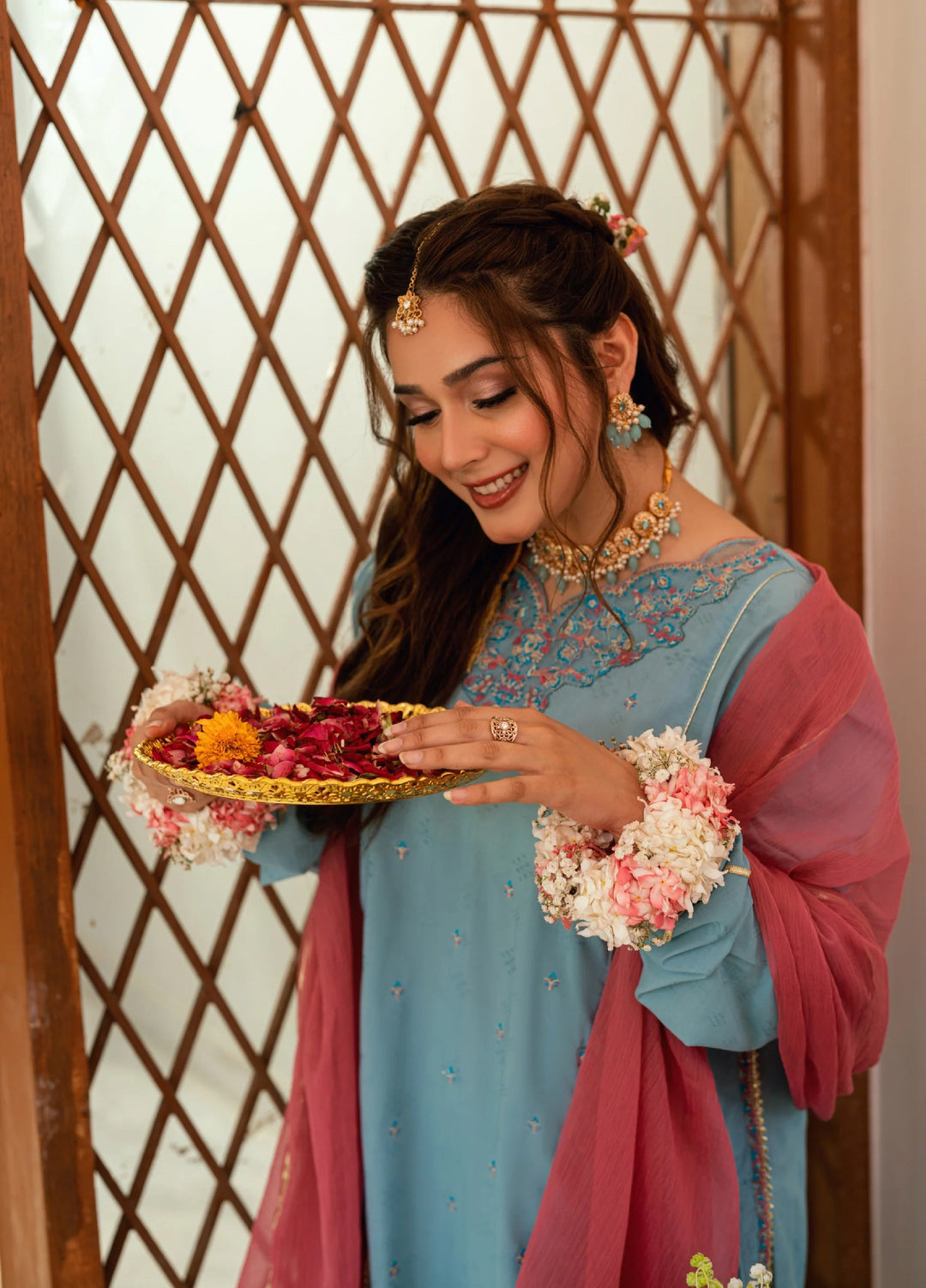 Omal by Komal Baat Paaki Women Dobby 3 Piece Pret Suit Hoorain - Festive Collection