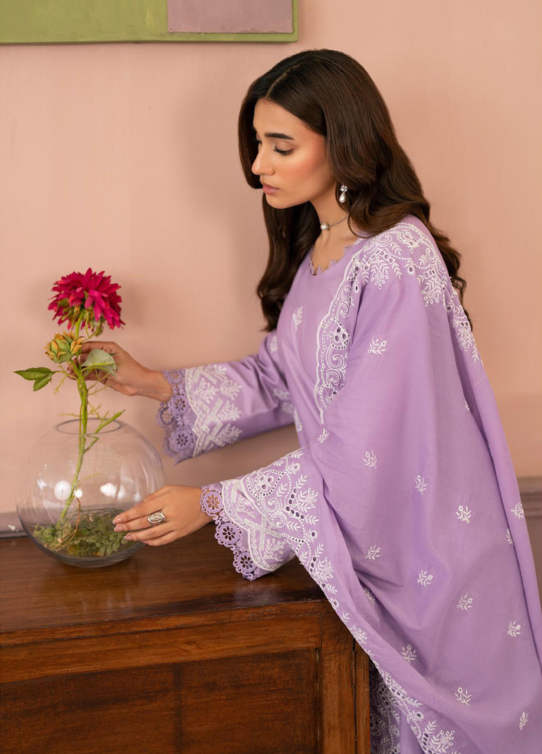 Raha by Rajbari Unstitched Premium Chikankai Embroidered Lawn 3 Piece Suit RB26UCRL D-9 - Summer Collection