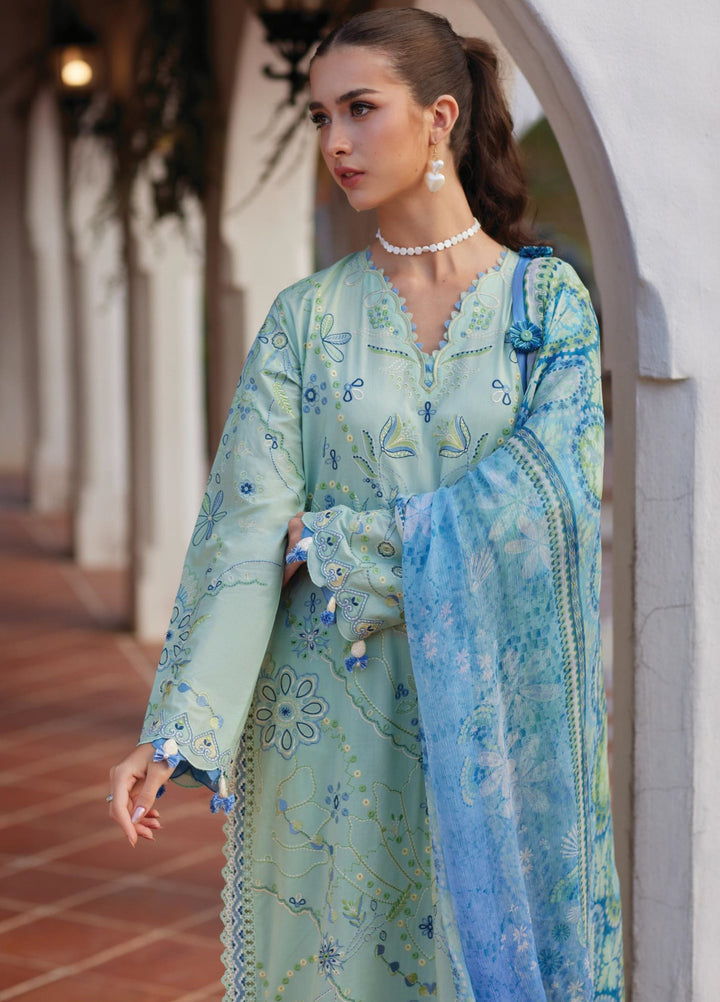 Farah Talib Aziz Unstitched Embroidered Lawn 3 Piece Suit FTA26UL FTA-11 MARCIA MINT - Summer