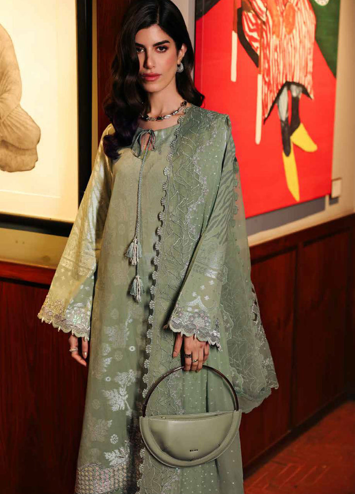 Nureh Exclusive Unstitched Embroidered Lawn Jacquard 3 Piece Suit NU26EU NE-226 - Festive Collection