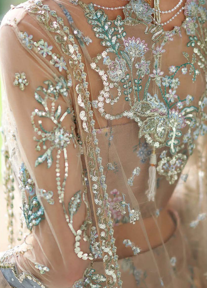 The Muse by Mushq Unstitched Net Embroidered Suits 3 Piece MU26TM Calarissa - Wedding Collection