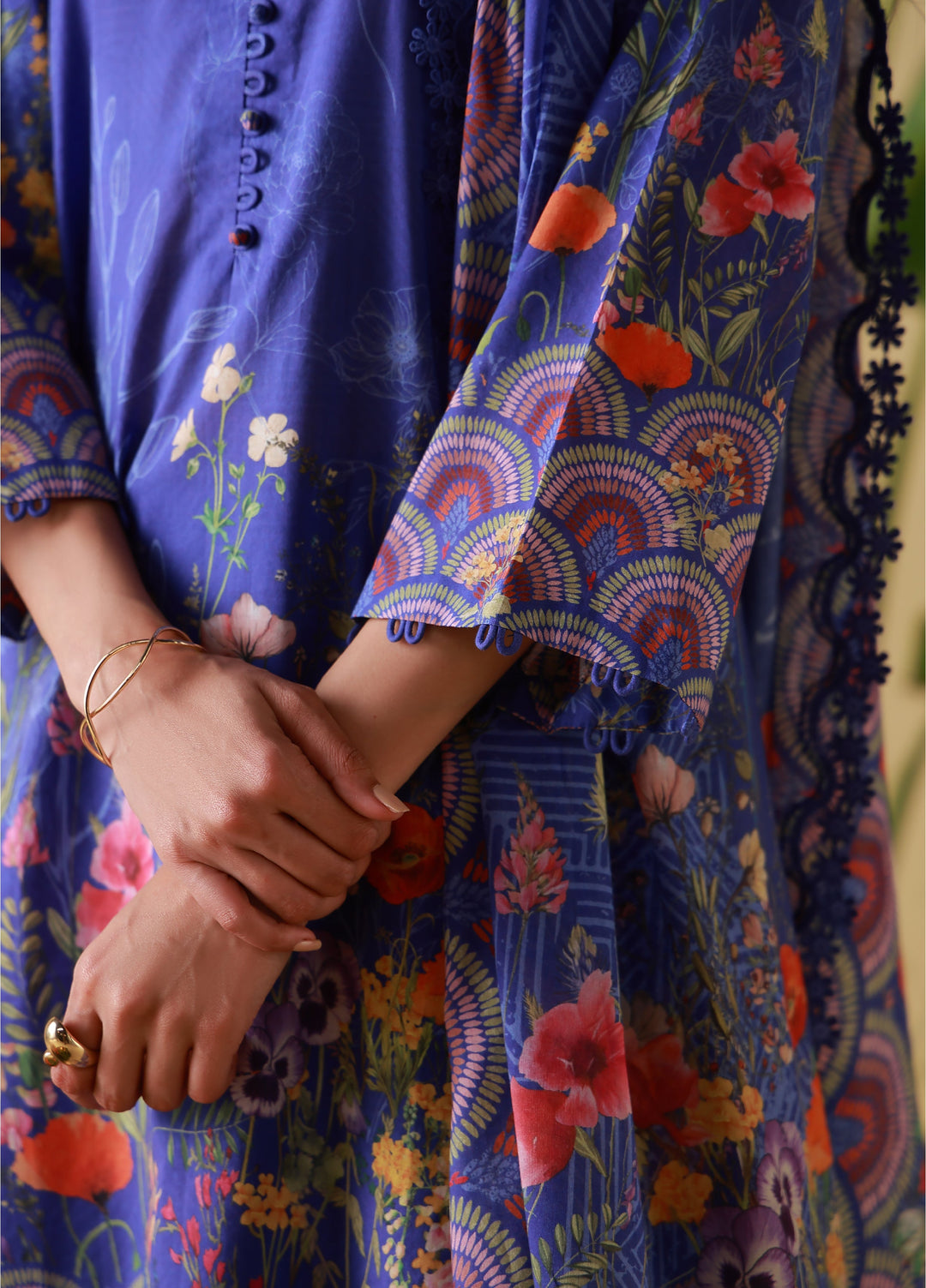 Mirha by Sahar Unstitched Printed Lawn 3 Piece Suit SS1-26-10 Royal Cobalt - Summer Collection