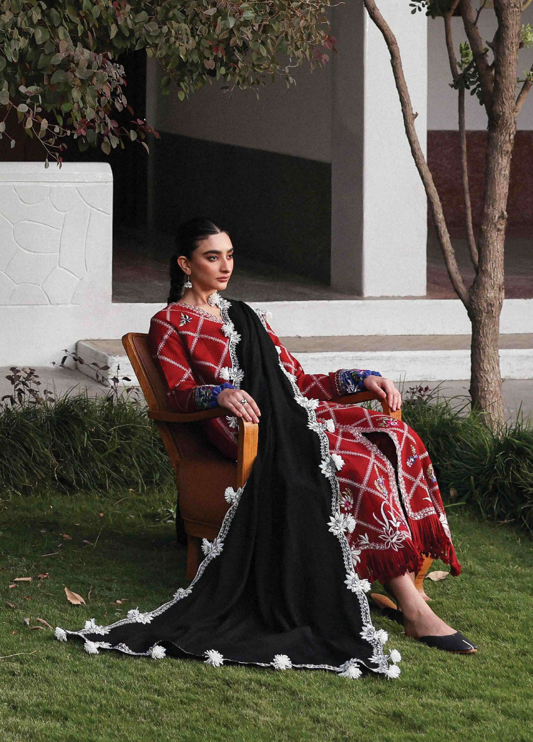 Amaris by Republic Womenswear Unstitched Luxury Shawl Khaddar Embroidered Suits 3 Piece RW25AS D-15 - Winter Collection
