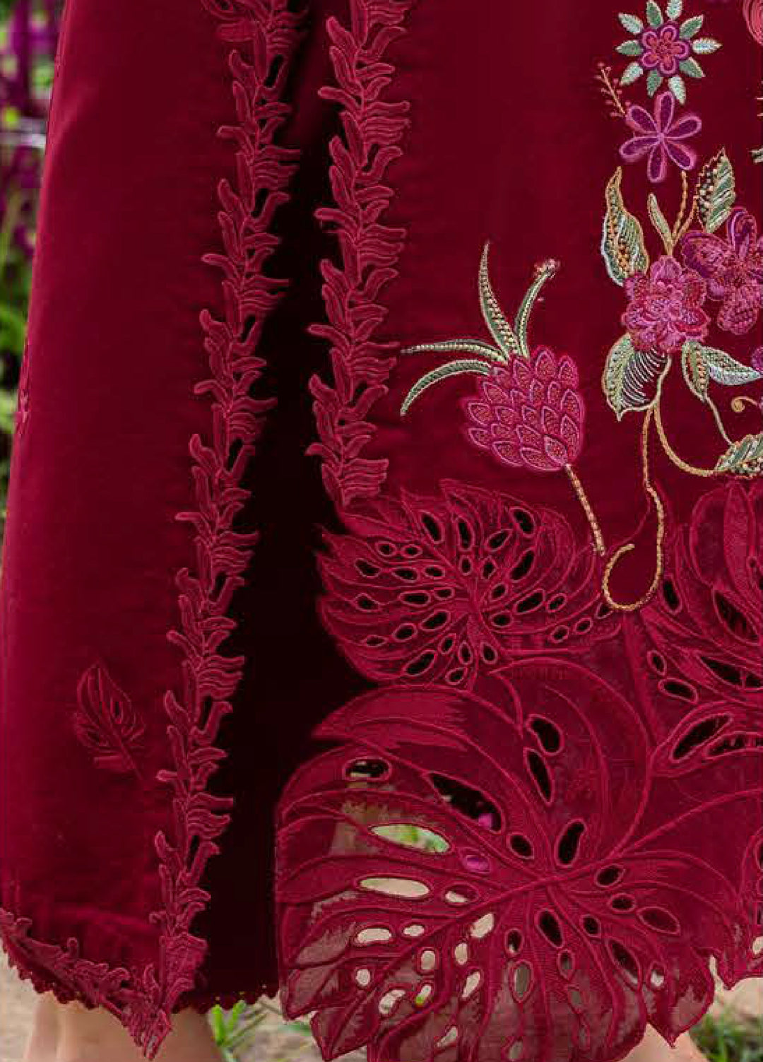 The Secret Garden by Mushq Hemline Unstitched Lawn 3 Piece Suit MU26USG D-14B Aurora Petals - Summer Collection