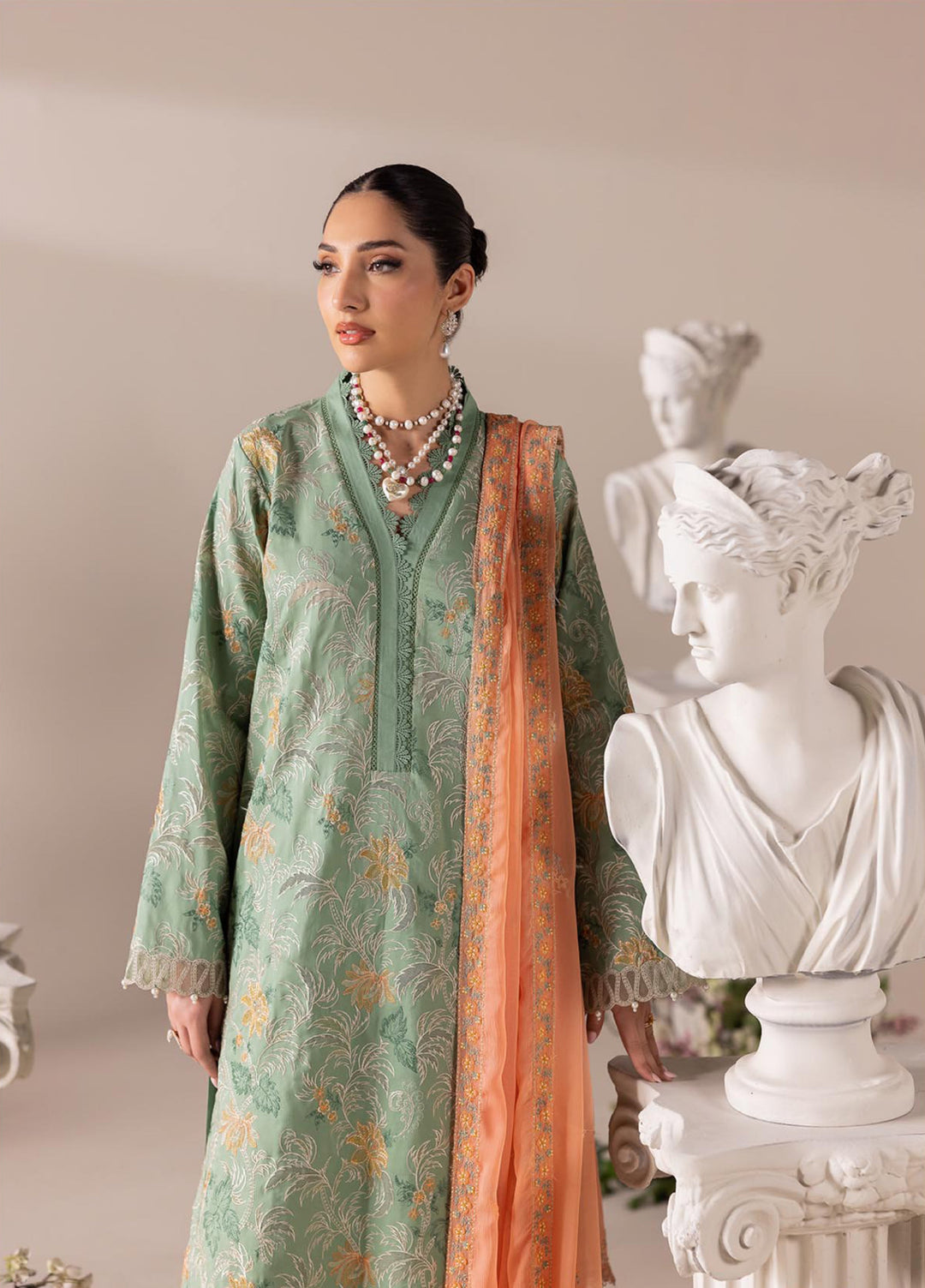 RajBari Exclusive Unstitched Embroidered Lawn 3 Piece Suit RB26UE D-6 - Summer Collection