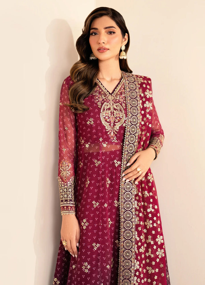 Xenia Formal Luxury Unstitched Embroidered Chiffon Suits 3 Piece XE25FL XF-993 Nyami - Formals Collection