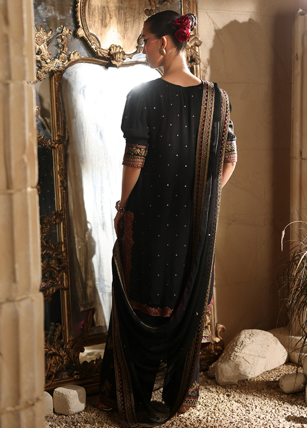 Luxe by Azure Unstitched Chiffon Embroidered Suits 3 Piece AZ25LF Mystere - Festive Collection