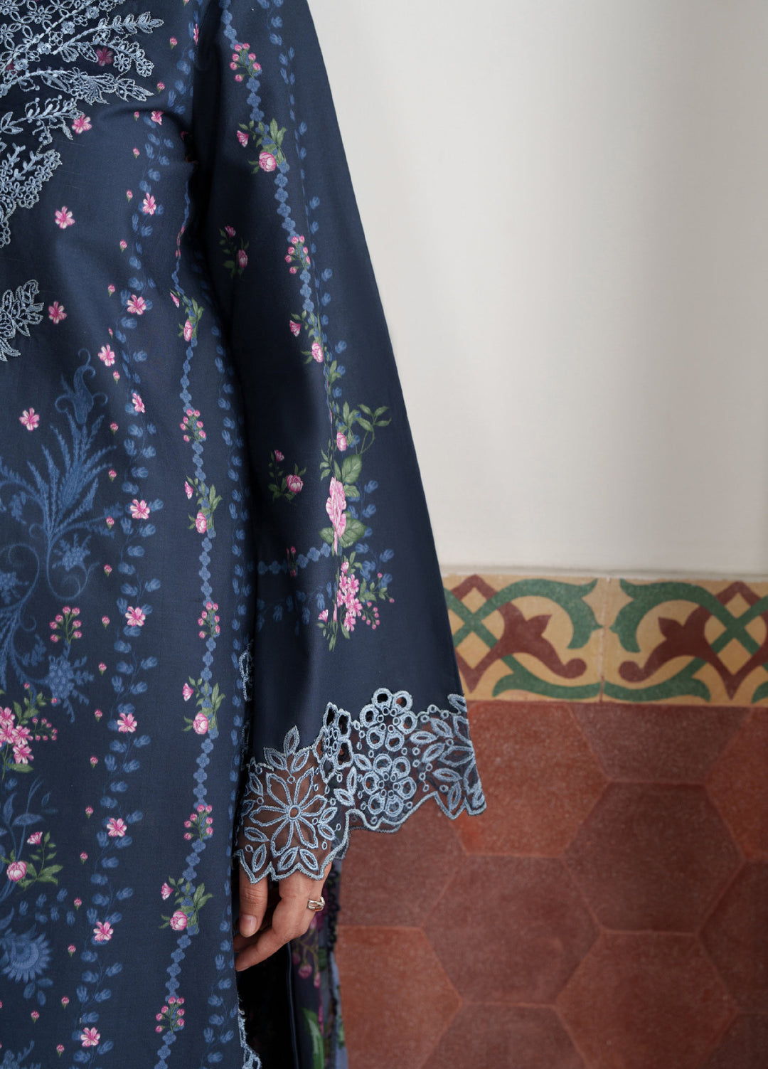 Summer Lines by Neeshay Unstitched Printed and Embroidered Lawn 3 Piece Suit NSH26ULS Noirelle - Eid Collection