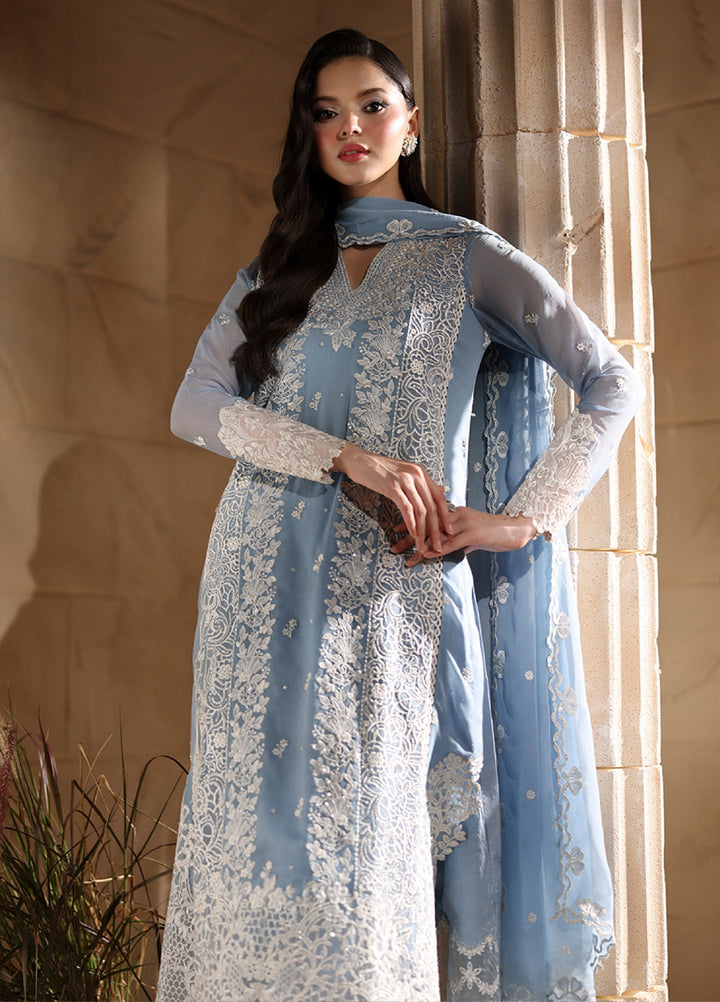 Luxe by Azure Unstitched Chiffon Embroidered Suits 3 Piece AZ25LF Serenite - Festive Collection