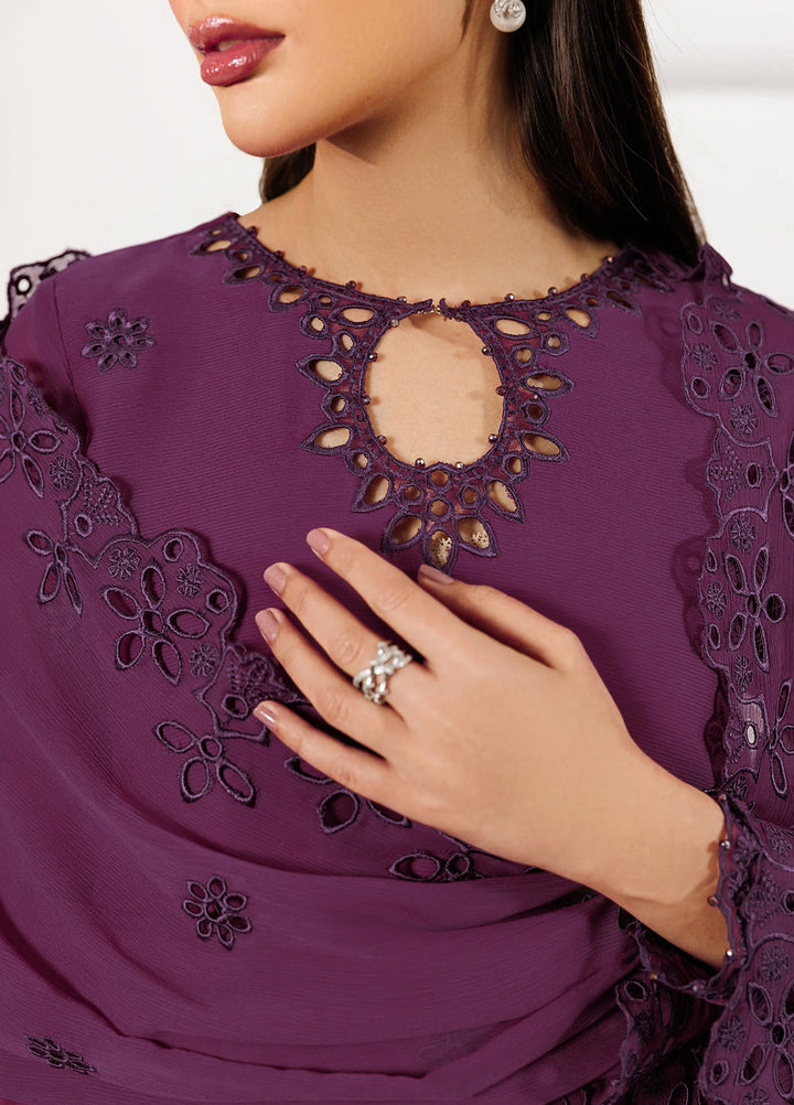 Nourah by Zarif Unstitched Embroidered Chiffon 3 Piece Suit ZR26UCN Nourah ZF/ZQH/WADHAI 08 - Festive Collection