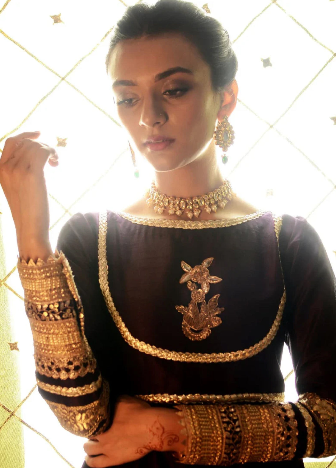 Luxe By Hues Atelier Women Pret 2 Piece Gota Heirloom Anarkali - Formals Collection