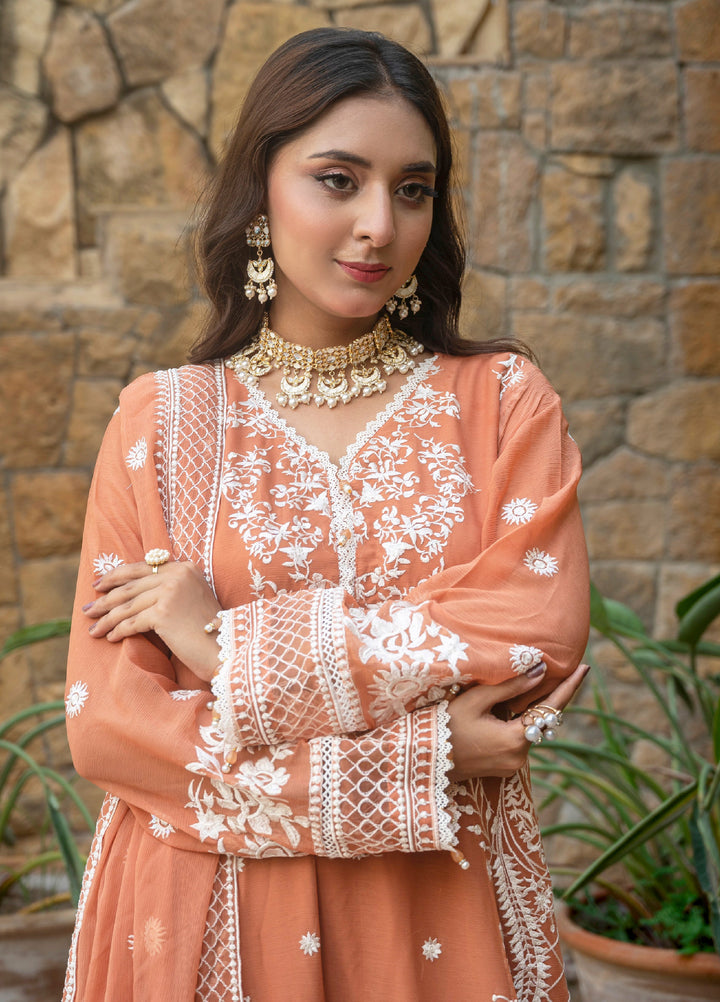 Zenia by Fine Tex Unstitched Royal Embroidered Chiffon Suits 3 Piece FNT25ZC ZC-06 - Festive Collection