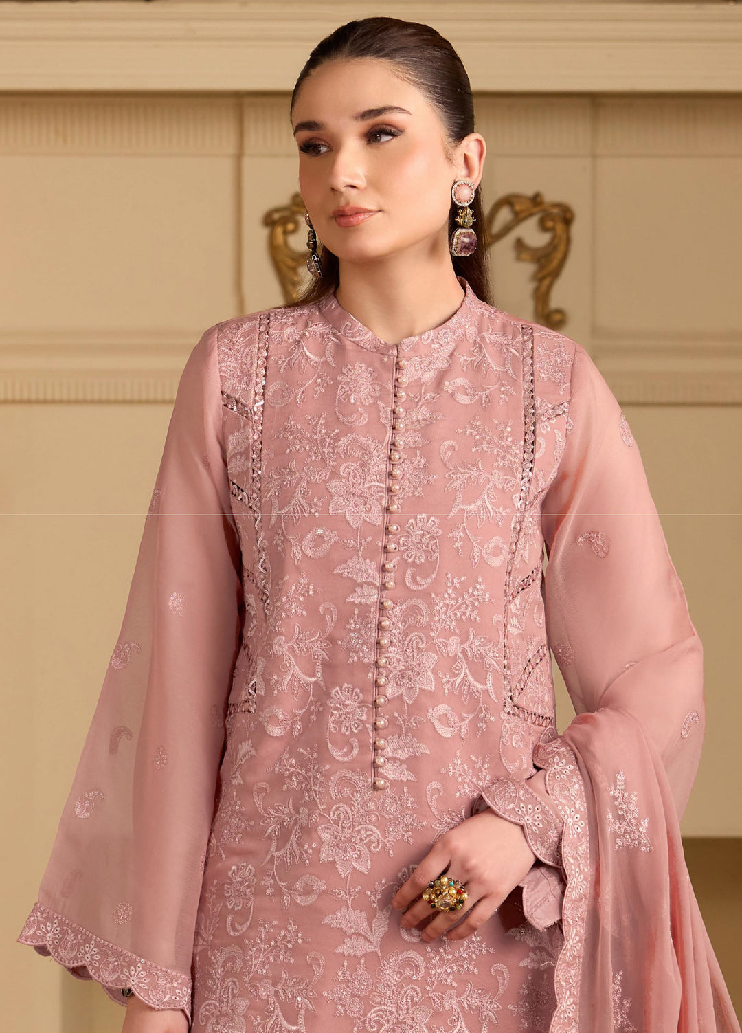 Alizeh Fashion Unstitched Embroidered Chiffon 3 Piece Suit AF26UCF AF-CH-2251-Parsa - Festive Collection