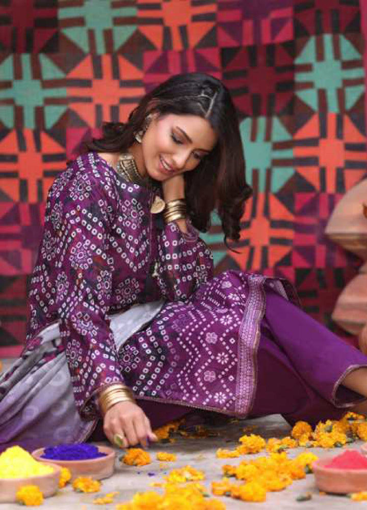 Heritage Series by AL Zohaib Unstitched Printed Chunri Lawn 3 Piece Suit AZ26UCH D-8 - Festive Collection