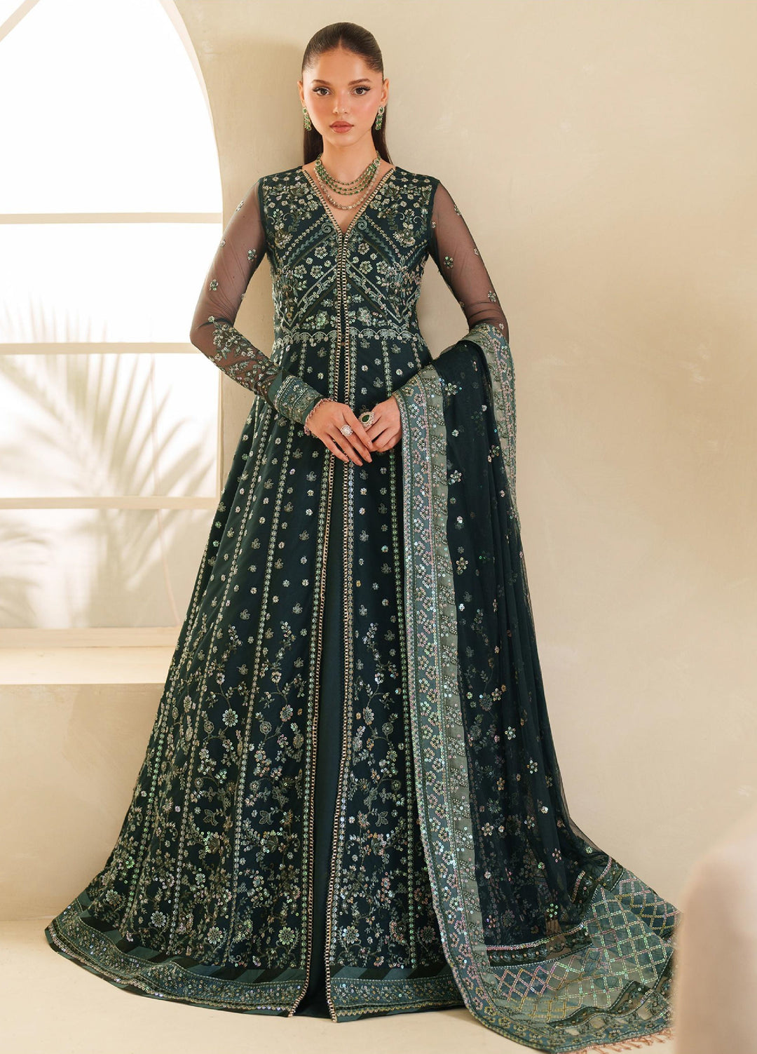 Meesa by Zarif Unstitched Net Embroidered Suits 3 Piece ZAF25MF ZRF-ML-02 RIMUL - Winter Collection