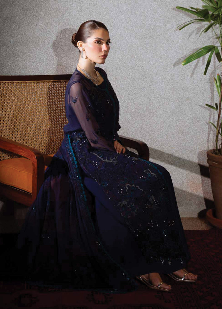 Elaya Luxury by Nureh Unstitched Chiffon Embroidered 3 Piece Suit NU26EL NEL-87 - Festive  Collection