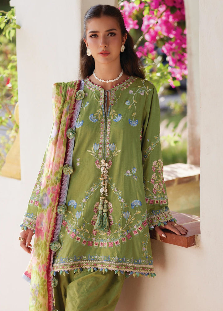 Farah Talib Aziz Unstitched Embroidered Lawn 3 Piece Suit FTA26UL FTA-09 CARMEN KIWI - Summer