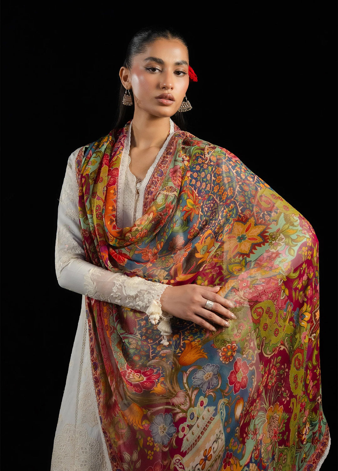 Zan by Hussain Rehar Unstitched Embroidered Lawn 3 Piece Suit HR26UZF Sefi D-93 - Festive Collection