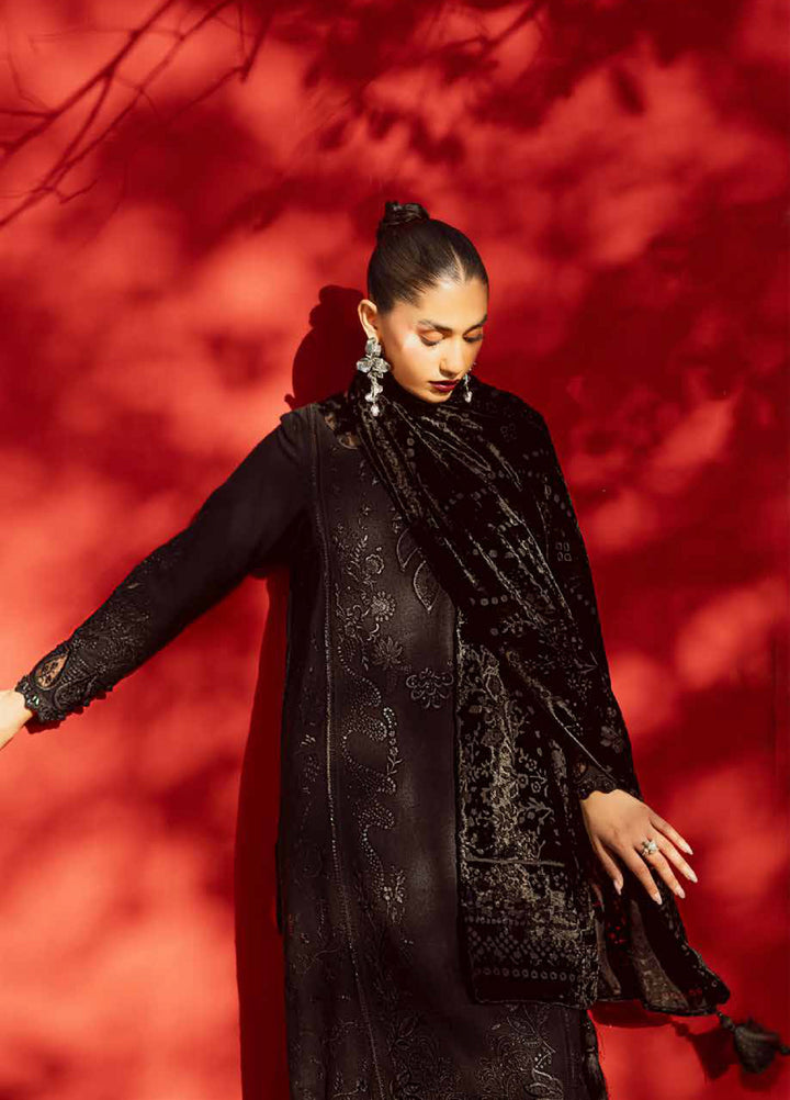 Nureh Exclusive Unstitched Luxury Palachi Embroidered Leather Peach Suits 3 Piece NU25PS NE-191 - Winter Collection