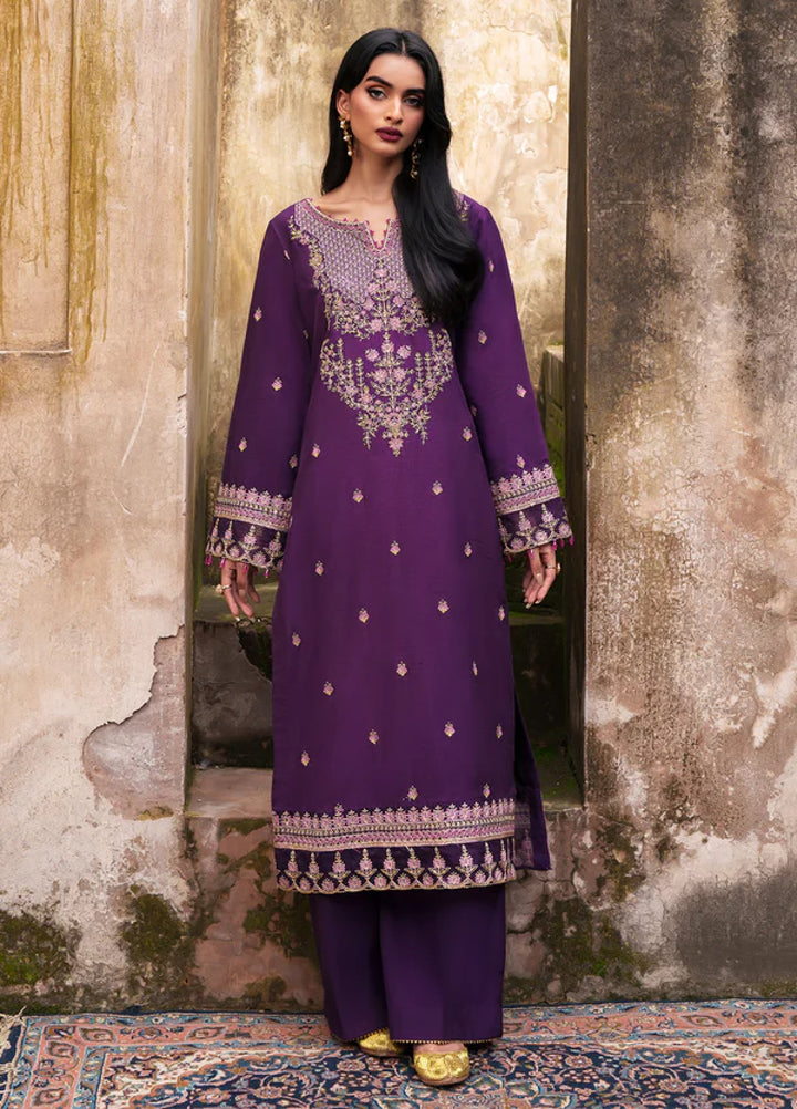 Zaria by Meeral Pret Embroidered Raw Silk 3 Piece Raven - Festive Collection