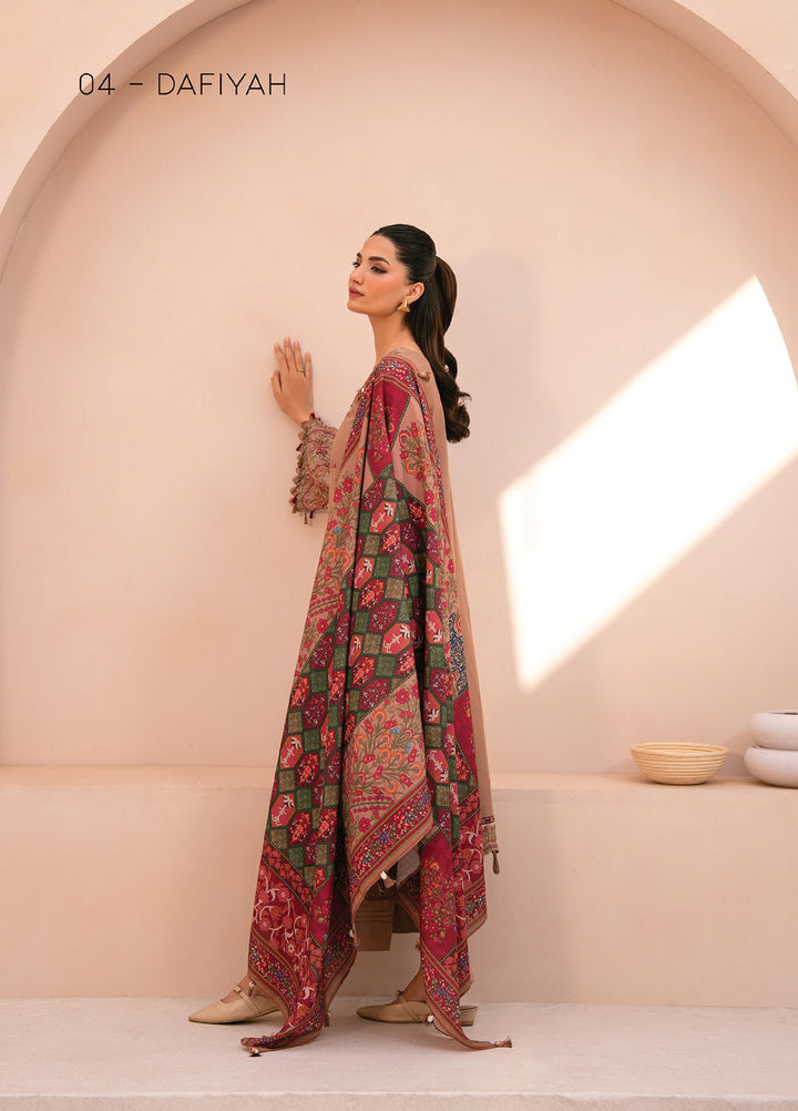 Rang e Khizaan by Xenia Unstitched Khaddar Embroidered Suits 3 Piece XE25SW D-04 DAFIYAH - Winter Collection