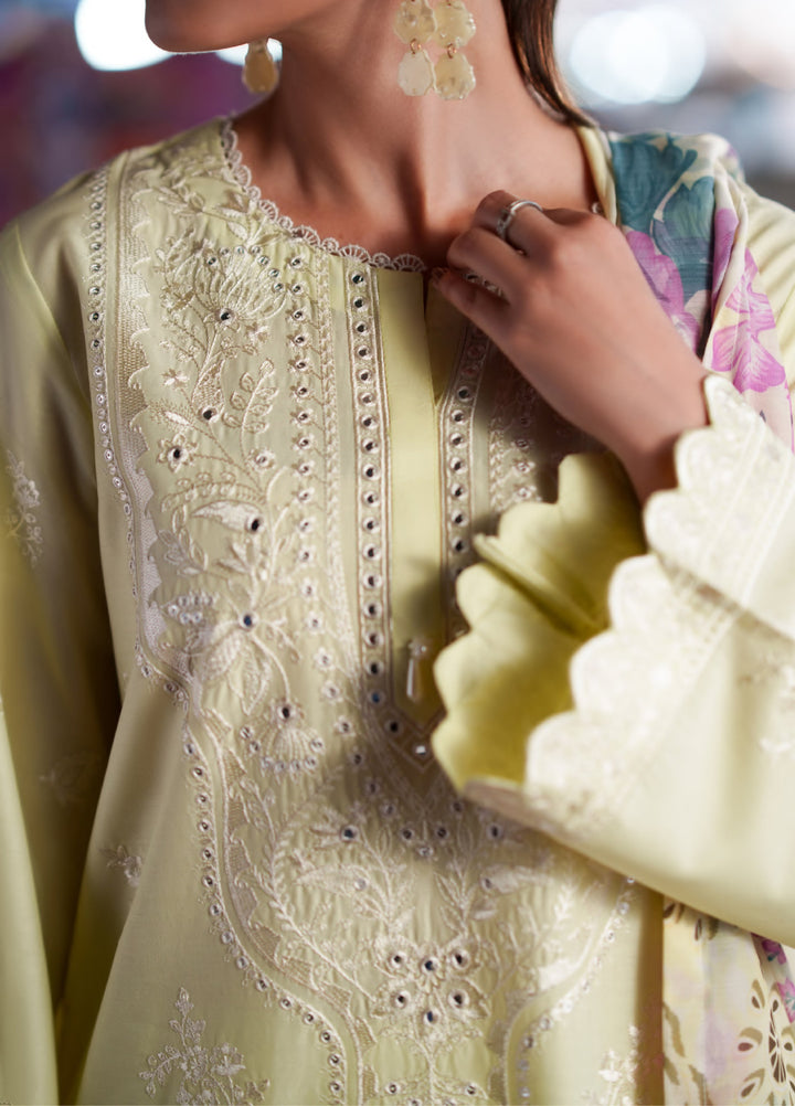 Summer Travels by Casuallite RTW Embroidered Cotton Lawn 3 Piece Suit CL26ULST OUTFIT 02 LEMON ECLAT - Casual Collection
