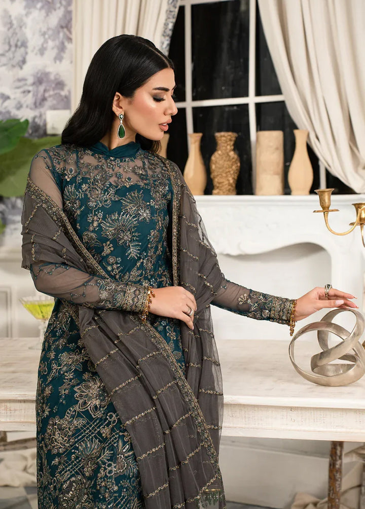 Zarif Women Unstitched Embroidered Net 3 Piece Suit ZR26UFC ZAF 04 GURIYA - Festive Collection