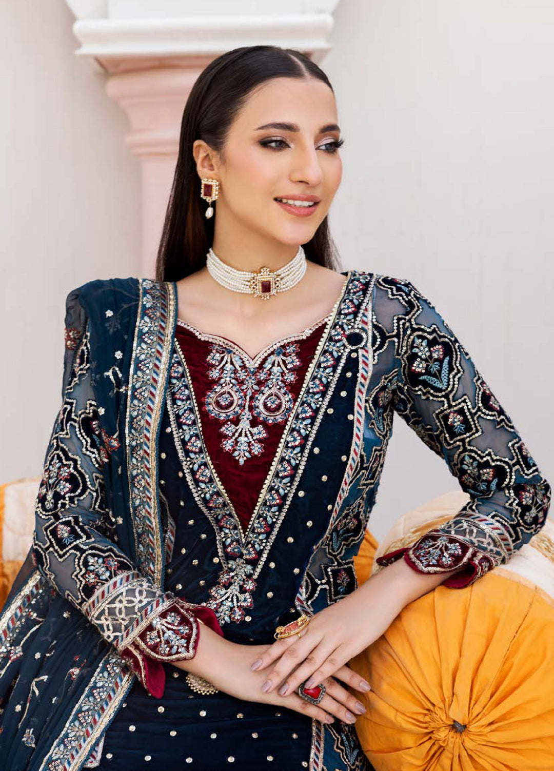 Andaz E Makhmal by Zebtan Unstitched Velvet ZB25 ZAM-08 - Festive Collection