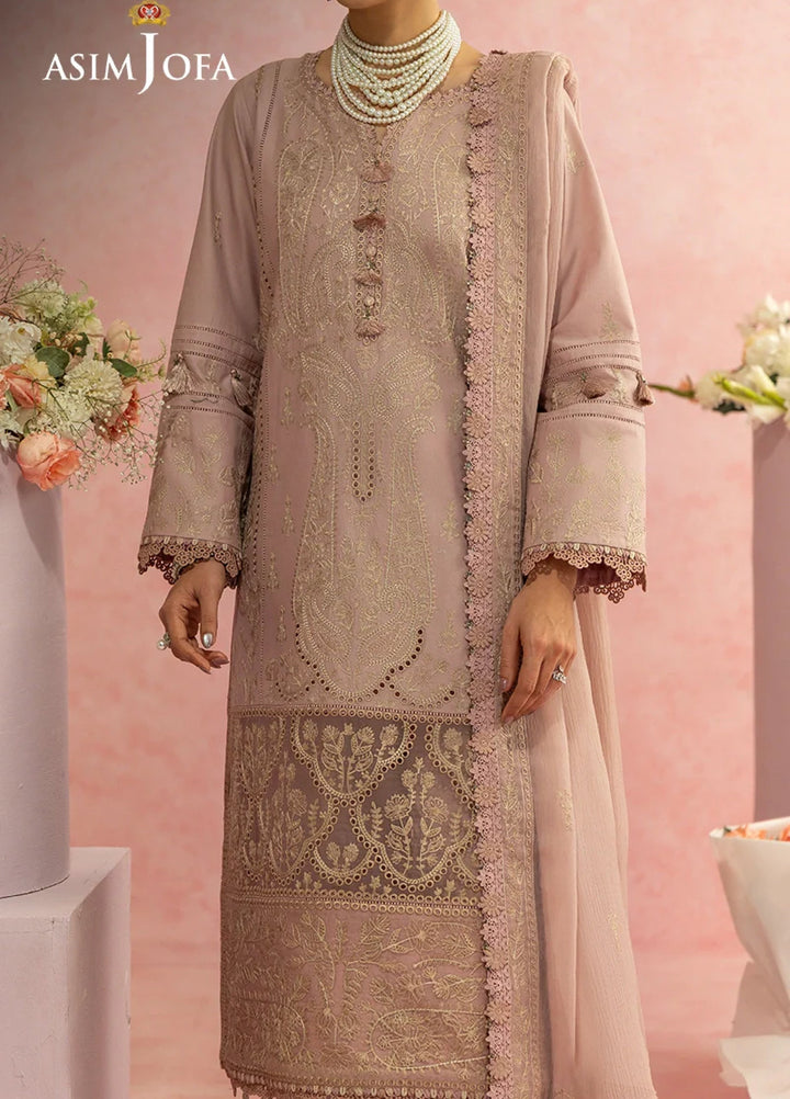 Asim Jofa Unstitched Embroidered Luxury Lawn 3 Piece Suit AJ26ULL AJULW-11 - Festive Collection