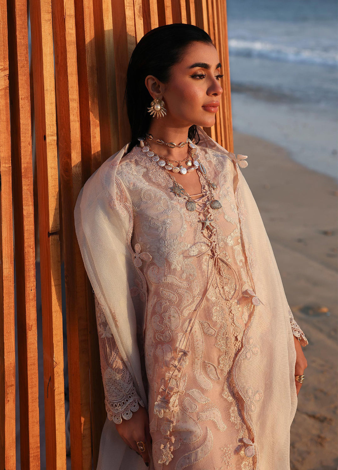 Sahil by Qalamkar Unstitched Embroidered Luxury Lawn 3 Pcs Suit QLK26US SA-06 Mahur - Summer