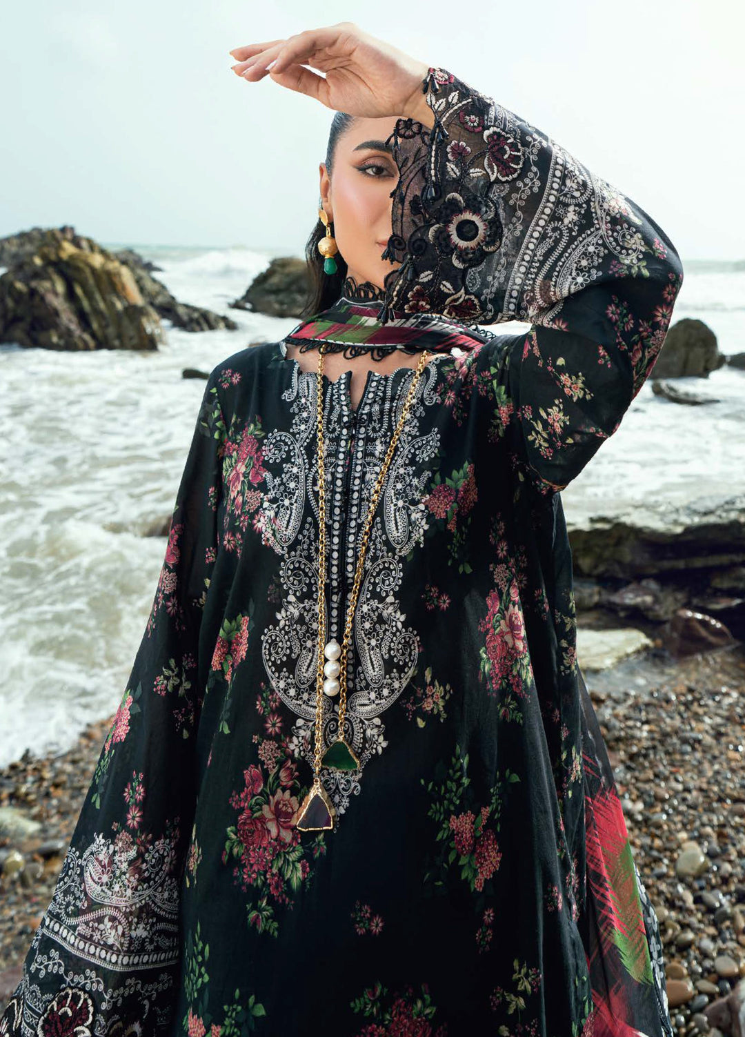 Gardenia by Nureh Unstitched Embroidered Lawn 3 Piece Suit NU26UGL NSG-199 - Summer Collection
